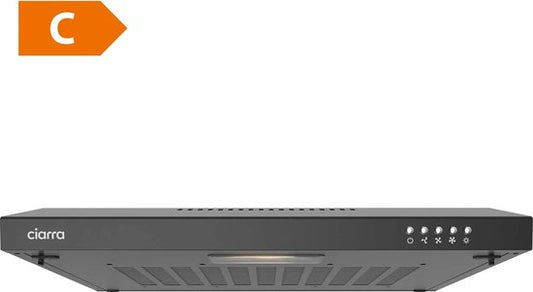 CIARRA CBCB6903 - 60cm Onderbouw Afzuigkap Zwart – inclusief koolstoffilter - 220m3
