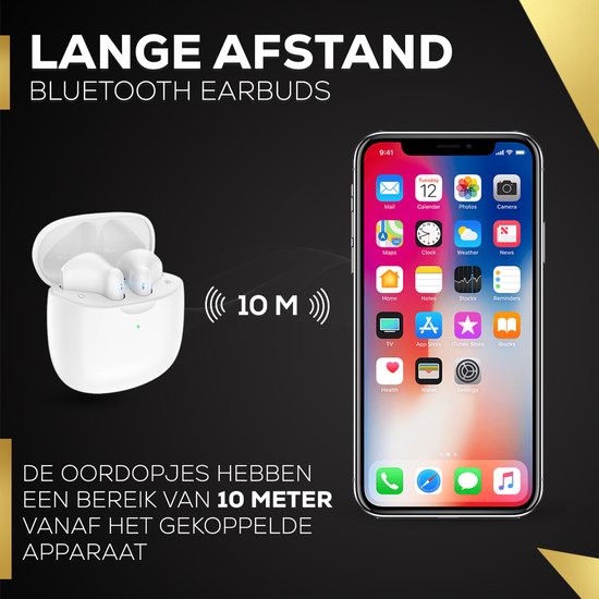 Draadloze Bluetooth Oordopjes – Sport & Daily Use – Compatibel met iOS & Android – Wit