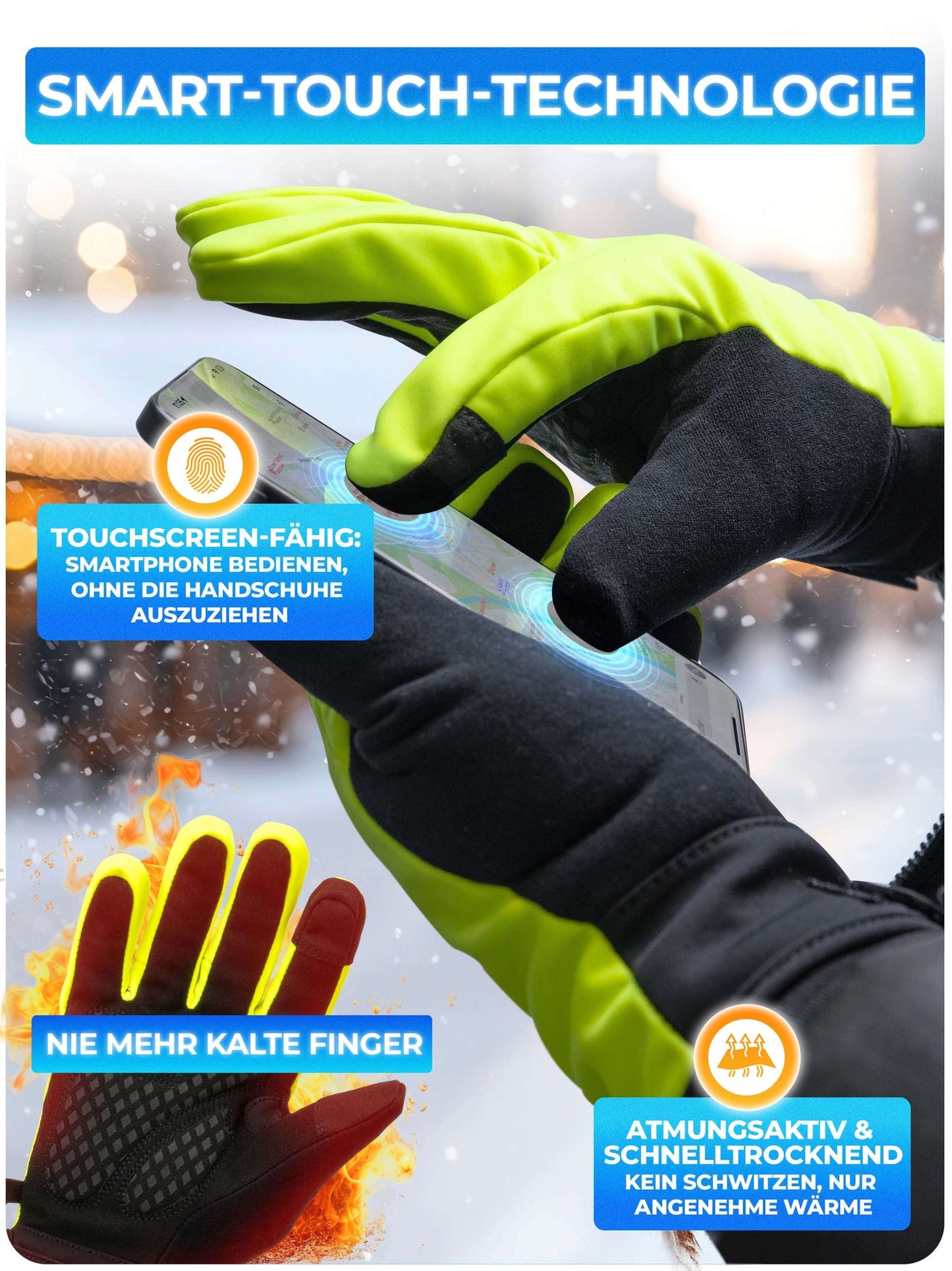 Mivelo Winterhandschoenen – Geel – Maat XL – Met 3M™ Thinsulate™ & Thermo-Fleece