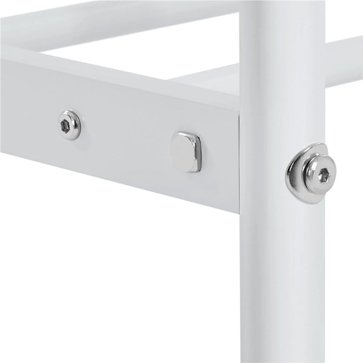 Yaheetech Metalen Bedframe 90 x 190 cm - 196,5 x 96 x 88,5 cm - Wit - 32 cm Hoog - Met Hoofdbord