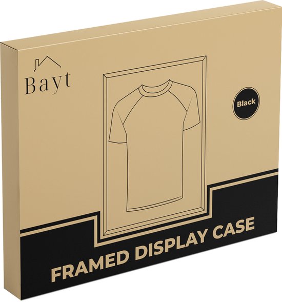 Bayt Wissellijst- Fotolijst - Inlijsten Voetbalshirt - Diepe lijst - 60x80cm - 3D Box Frame - Zwart