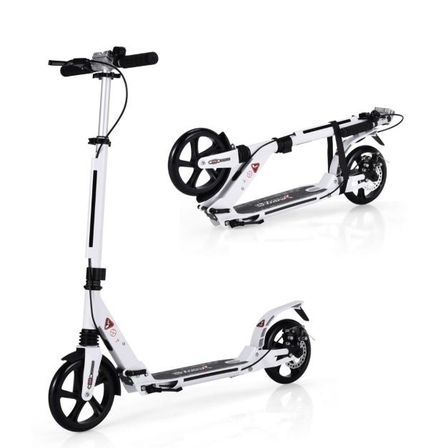 Coast kick scooter met de bel en ondersteuning van riem scooter scooter rolhoogte verstelbare scooter opvouwbaar wit wit