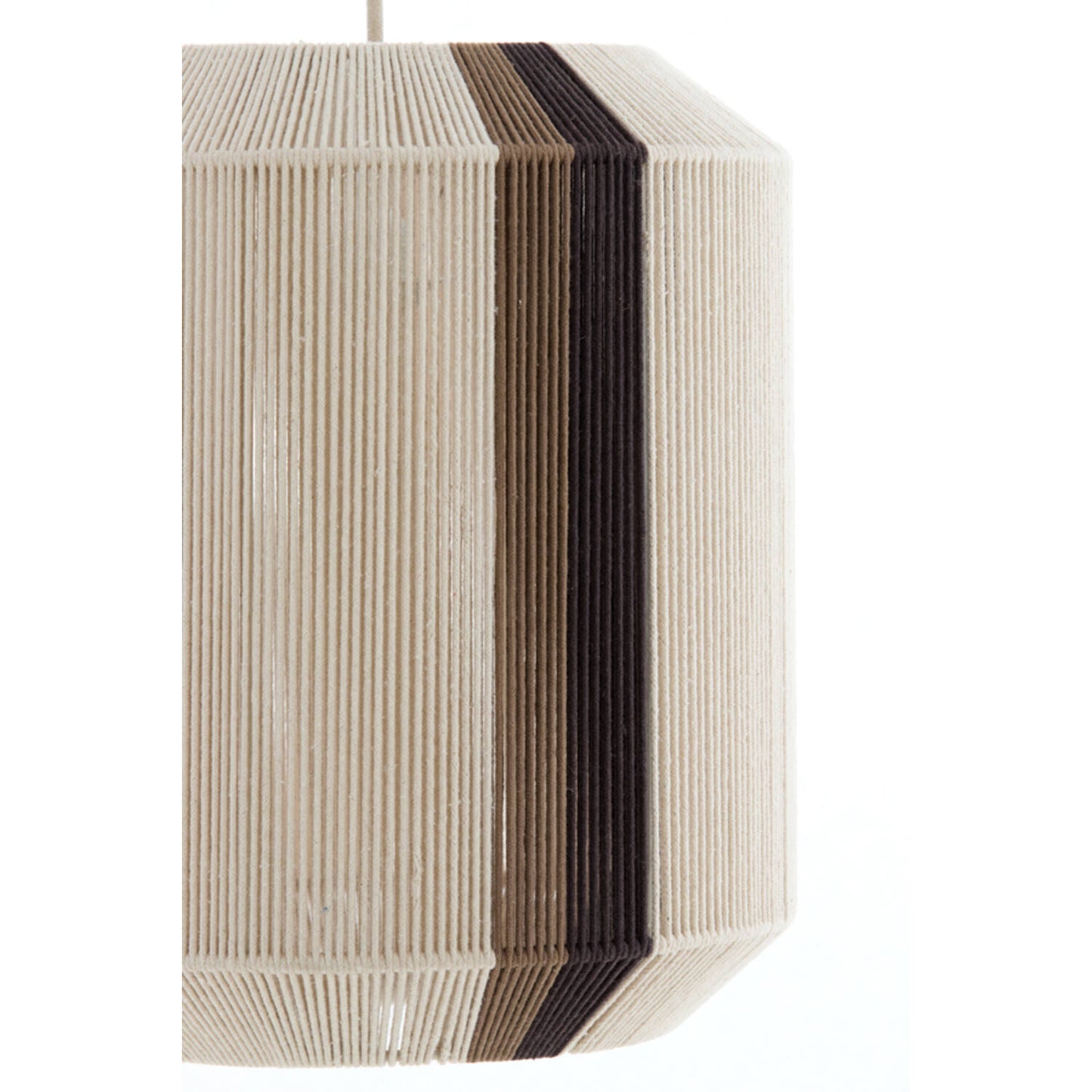 Light & Living Hanglamp Kozana – Ø 36 x 43 cm – Stijlvolle Textiel Lamp In Crème/Donkerbruin – Sfeervolle Ronde Verlichting Voor Woonkamer – Exclusief Lichtbron – E27