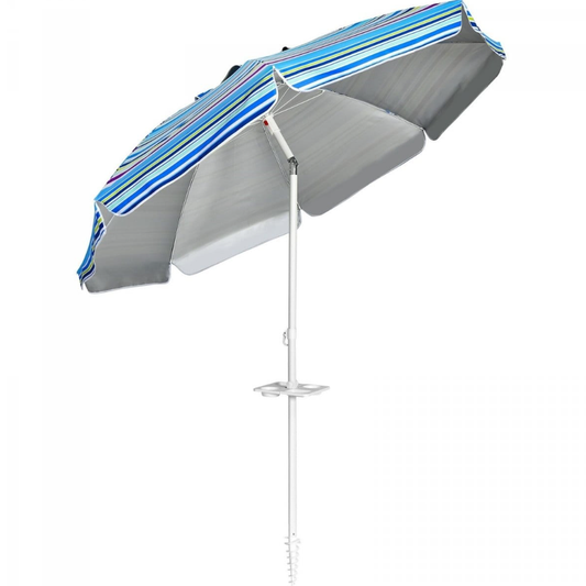Coast Verstelbare Strandparasol - Met Handvat - UPF 50+ Bescherming - 200 x 220 cm - Blauw