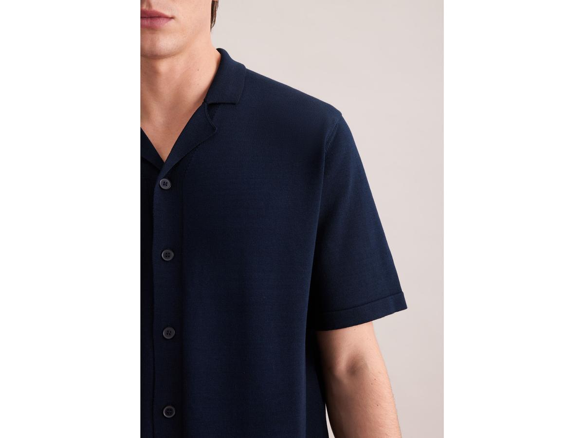 Seidensticker Knitted Hemd - Deep Navy - maat M