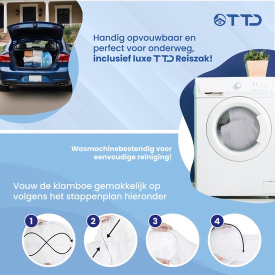 TTD® Hoogwaardige XXL Klamboe – 2 Persoons – Polyester – Wasbaar – Inclusief Ring & Montagekit