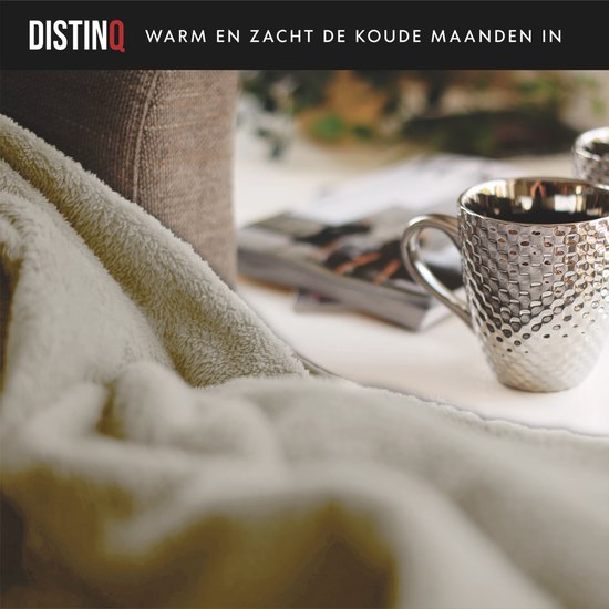 DistinQ Elektrische Bovendeken XXL 180x160 cm - 2 persoons omslagdeken - 160Watt - Automatische Uitschakeling - Oververhittingsbescherming - 9 Standen - Warmtedeken - Beige Energiezuinig -
