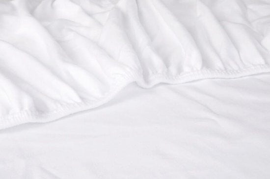 Kayori Shizu Molton Hoeslaken Stretch - 90-100x200-220 cm - Matrasbeschermer - Biologisch Katoen - Wit