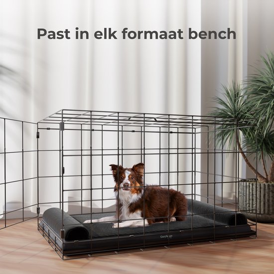 CozySense® Orthopedisch Hondenkussen - 90 X 55 cm - Maat L - Waterdicht - Geschikt Als Benchkussen & Hondenbed - Wasbare Hoes - Zwart
