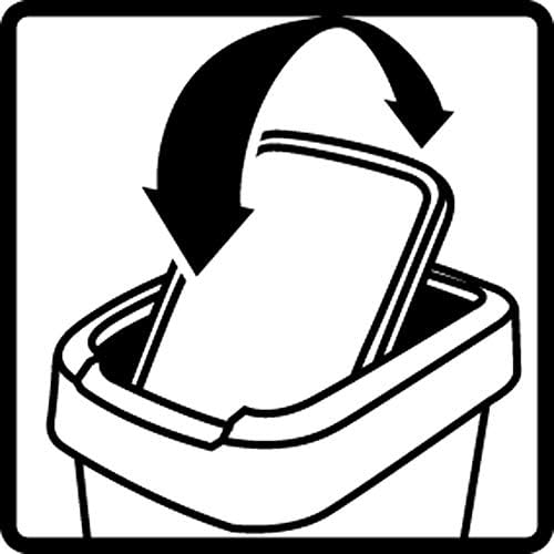 Rotho Twist Prullenbak met Deksel, 50 Liter, Zwart/Zilver, BPA-vrij