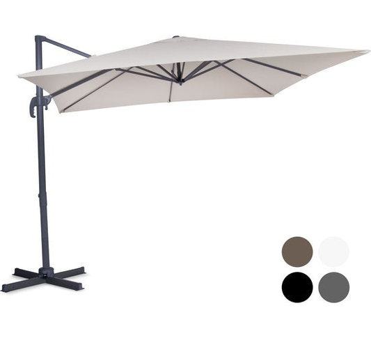VONROC Zweefparasol Pisogne – Kantelbaar & 360° Draaibaar – 300 x 300 x 260 cm – Beige