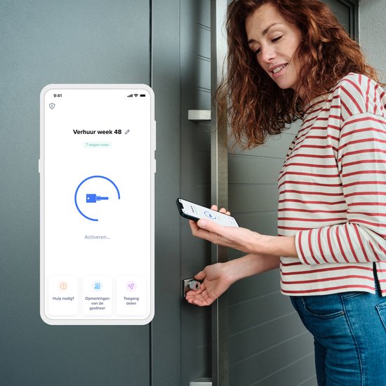 Netatmo Elektrisch deurslot - Slim Deurslot - 3 Sleutels - Slimme Sleutels - NFC-sleutel - Toegang delen - Apple Homekit - Silver
