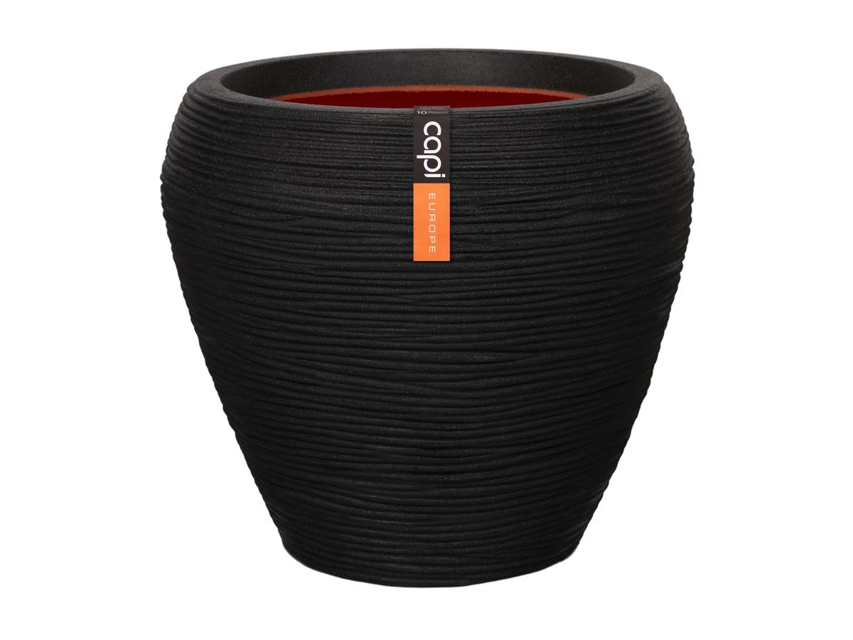 Capi Europe Bloempot Rib NL - Ronde Taper - 42 x 38 cm - Zwart