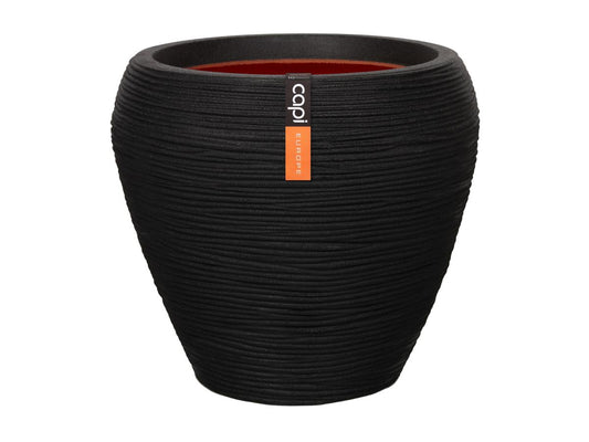 Capi Europe Bloempot Rib NL - Ronde Taper - 42 x 38 cm - Zwart