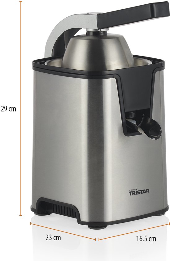 Tristar Citruspers Elektrisch - CP-3009 - 350W - Incl. 2 perskegels, pulpfilter, druppelstop, pershendel - RVS