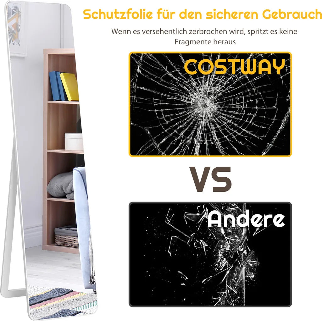Coast 2 in 1 volle spiegelstandspiegel en wandspiegel 160 x 37 cm wit