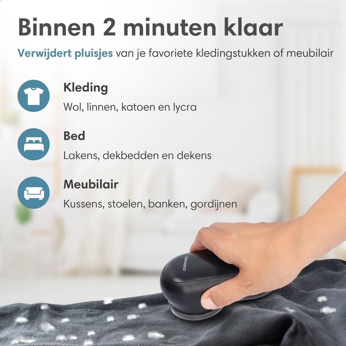 Pluizenverwijderaar - Draadloos en Oplaadbaar - Ontpiller - Ontpluizer - Pluizendief Met 3 Extra Mesjes en Opbergtas - 2-in-1