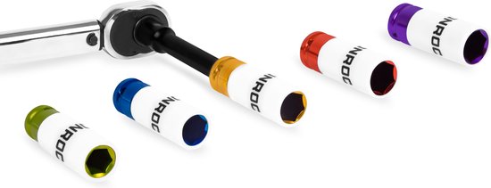 VONROC Doppenset- Universeel – ½ Inch - 5 stuks: 15, 17, 19, 21 en 22mm | Met teflon beschermhuls