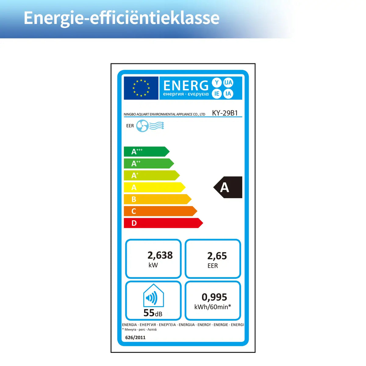 ELECCI mobiele airconditioner 9000 BTU met afstandsbediening en timer