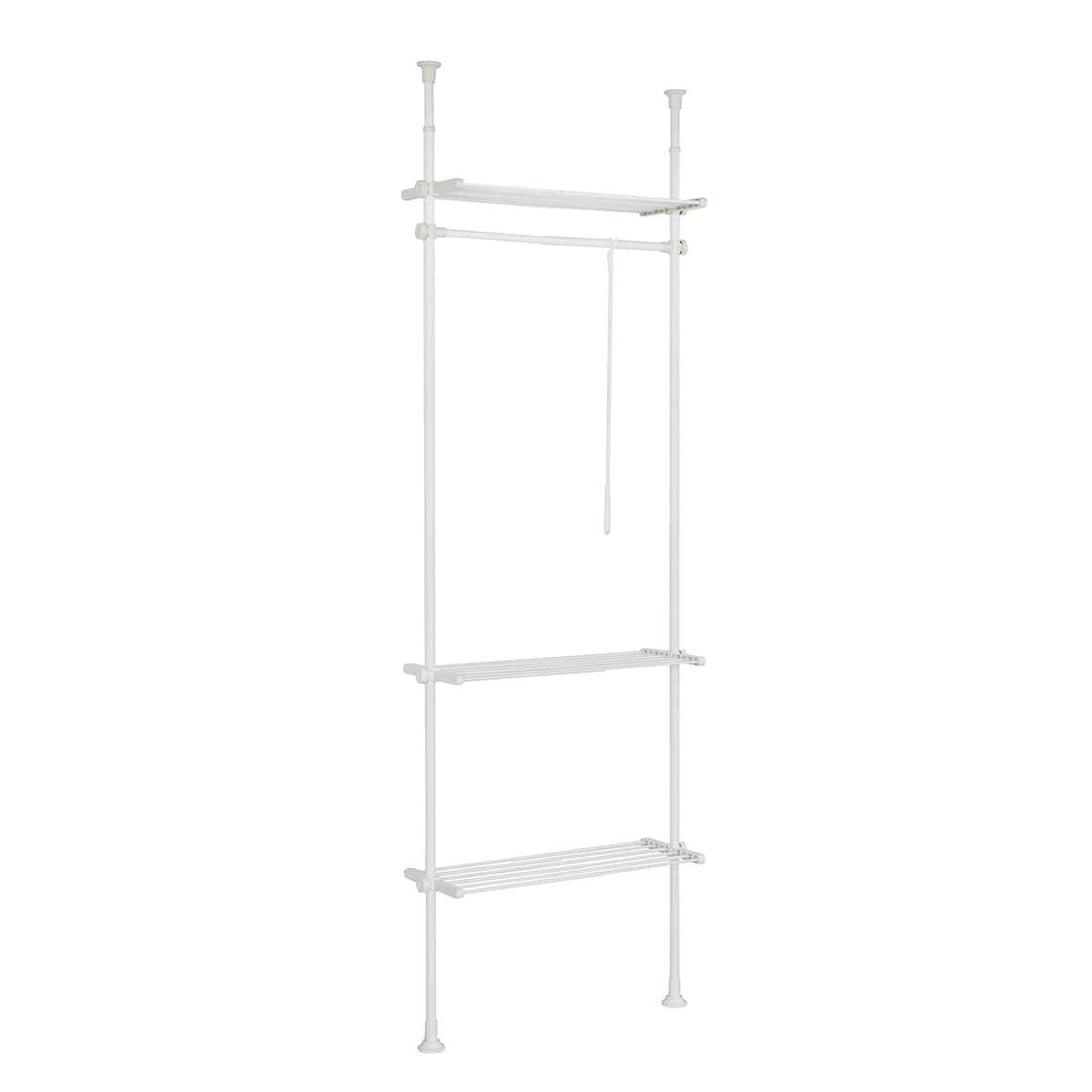 SoBuy Kledingrek - met Opbergplanken - 80 x 27 x 300 cm - Wit