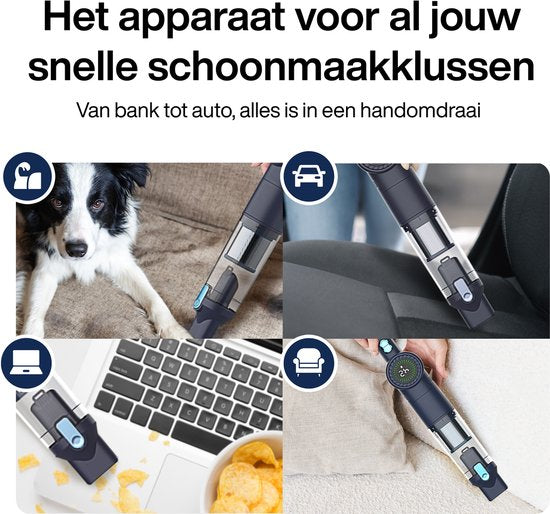 Kruimeldief NanoDetect Pro 120W - Kruimelzuiger Snoerloos - Krachtige Handstofzuiger - Draadloos - Autostofzuiger - Samako