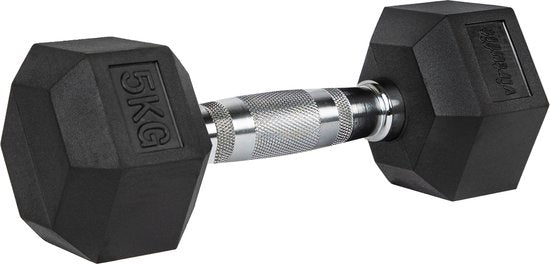 VirtuFit Hexa Dumbbell Pro - 5 kg - Hexagon Dumbbell - Duurzaam en Slijtvast - Krachttraining - Gewicht - CrossFit & Fitness - Geschikt voor Beginners en Professionals - Per Stuk Verkocht