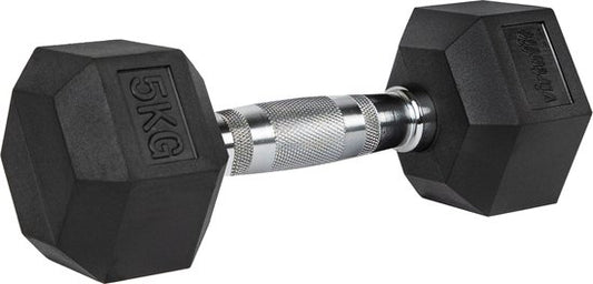 VirtuFit Hexa Dumbbell Pro - 5 kg - Hexagon Dumbbell - Duurzaam en Slijtvast - Krachttraining - Gewicht - CrossFit & Fitness - Geschikt voor Beginners en Professionals - Per Stuk Verkocht