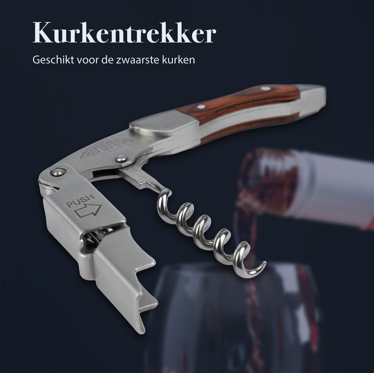 Nimma® Kurkentrekker - Multifunctioneel - Wijnopener - Kelnersmes - Wijn / Bier Accessoires - Opener - RVS