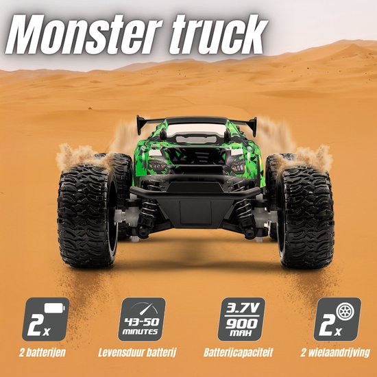 Vertrex Outlander RC Bestuurbare Auto - Afstandsbestuurbare Race Speelgoed - Volwassenen & Jongens - voor Buiten - Radiografisch Afstandbestuurbaar - Groen