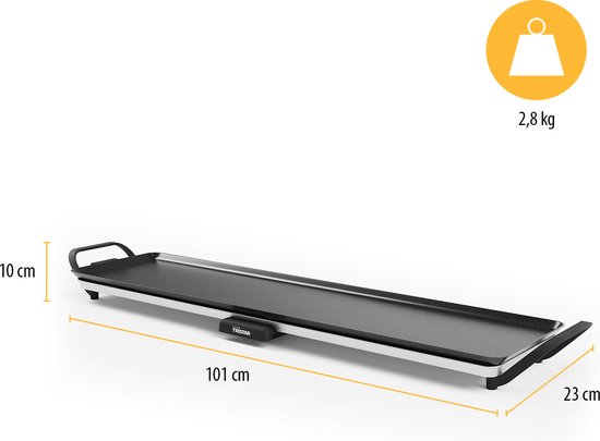 Tristar Bakplaat - BP-2669 - 1800W - Gourmet, Grillplaat XL 90x23cm - 8-10 personen