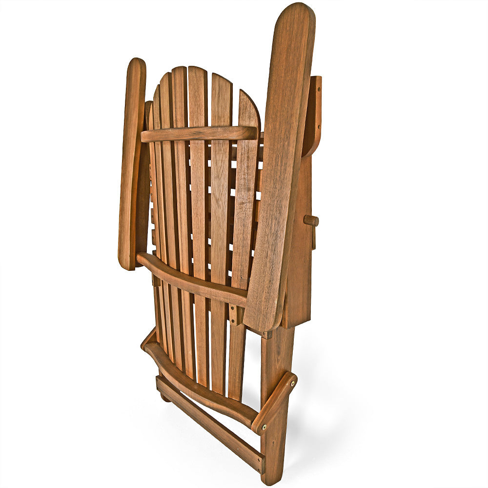 Casaria Adirondack Tuinstoel – Inklapbaar & Ergonomisch – 84 x 69 x 94 cm – Acacia - Bruin