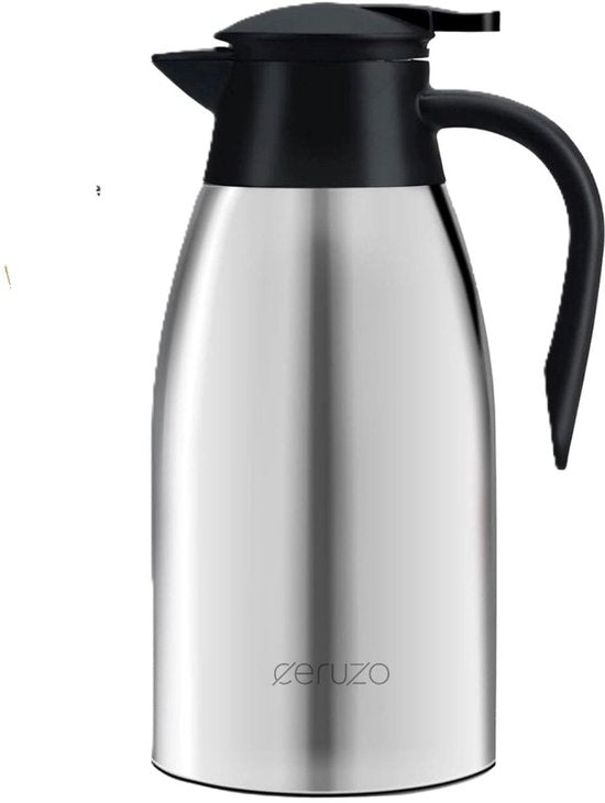 Ceruzo Thermoskan RVS – 1.8 Liter – Dubbelwandig – Lekvrij – Warme en Koude Dranken – 28x13 cm