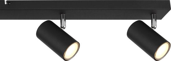 Globo Robby opbouwspot - zwart met chroom - 6lichts - 6xGu10 - Smart geschikt