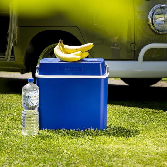 Campart Koelbox CB-8624 - Coolbox 22 liter - Lichtgewicht met handvat - Thermo-elektrisch koelsysteem - Met 12V stekker voor onderweg en in auto - Om te vormen naar 230V netstroom stekker - Blauw