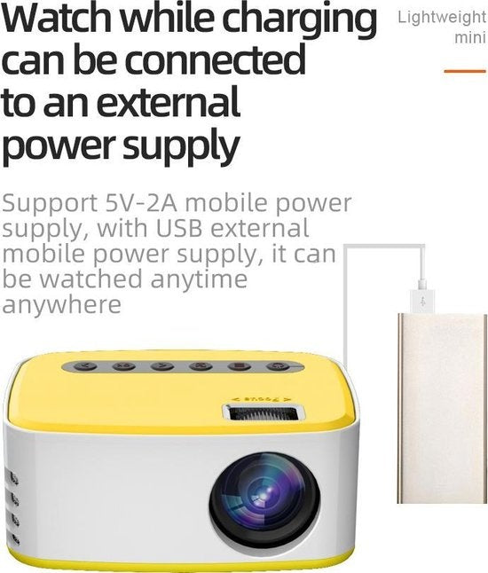 Fuegobird - Upgrade Smart Mini Beamer - Mini Beamer Projector - Pocket Beamer - USB - AV - Laptop - Smartphone
