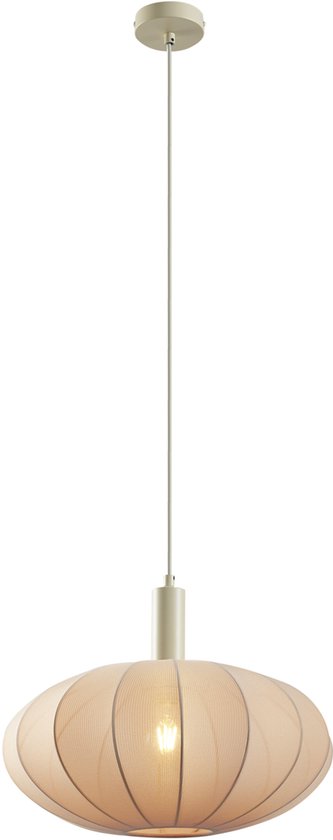 QAZQA bida - Japandi Hanglamp - 1 lichts - Ø 42 cm - Beige - Woonkamer | Slaapkamer | Keuken