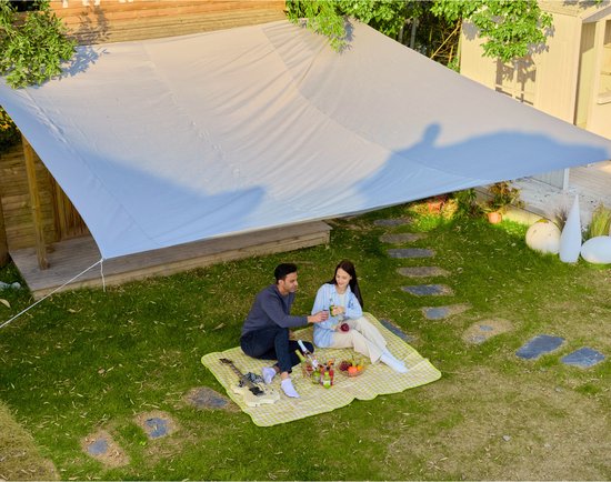 O'DADDY® Schaduwdoek 4x3m Rechthoek - Zonnezeil - Schaduwnet - Luifel Met Bevestiging Materiaal - Waterbestendig - UV30 Zonwering - Donkergrijs