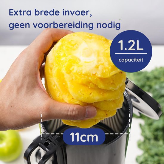 Safecourt Kitchen Sapcentrifuge - Slowjuicer voor Groenten & Fruit - XXL Vulopening - Krachtigste 200W motor
