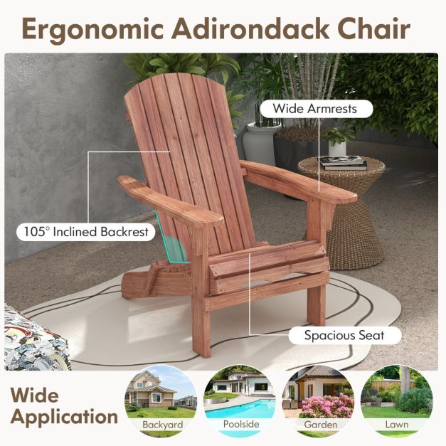 Coast Tuinstoel Adirondack - Set van 2 - Max. 180 kg - 89 x 71 x 94 cm - Bruin