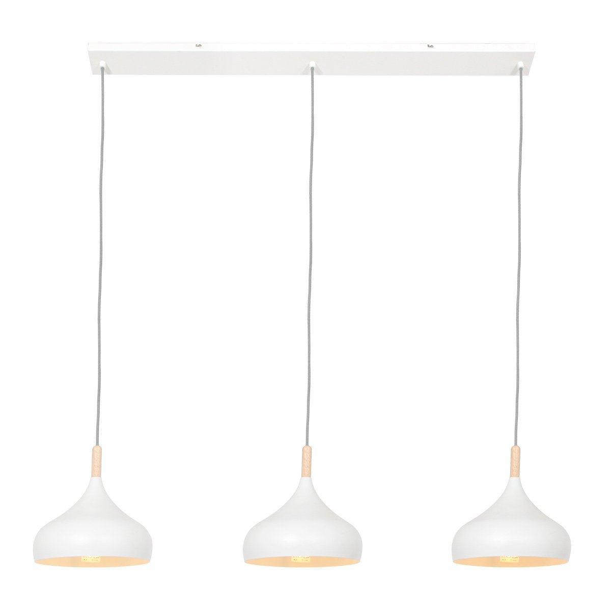 Mexlite - hanglamp - Bjorr - wit - hout metaal - grote eettafellamp - E27 - 3099W