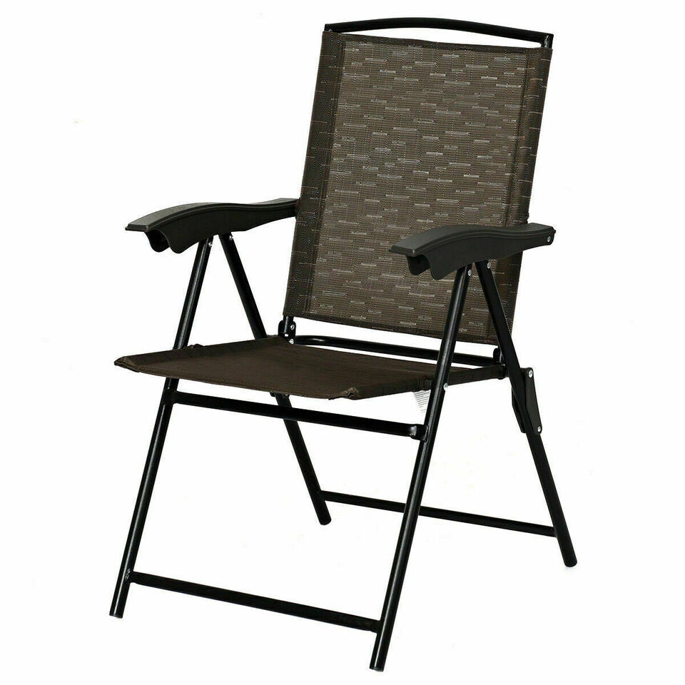 Coast 4er set vouwstoelen hochlehner tuinstoel vouwen fauteuil 69 x 54 cm x 90 cm bruin
