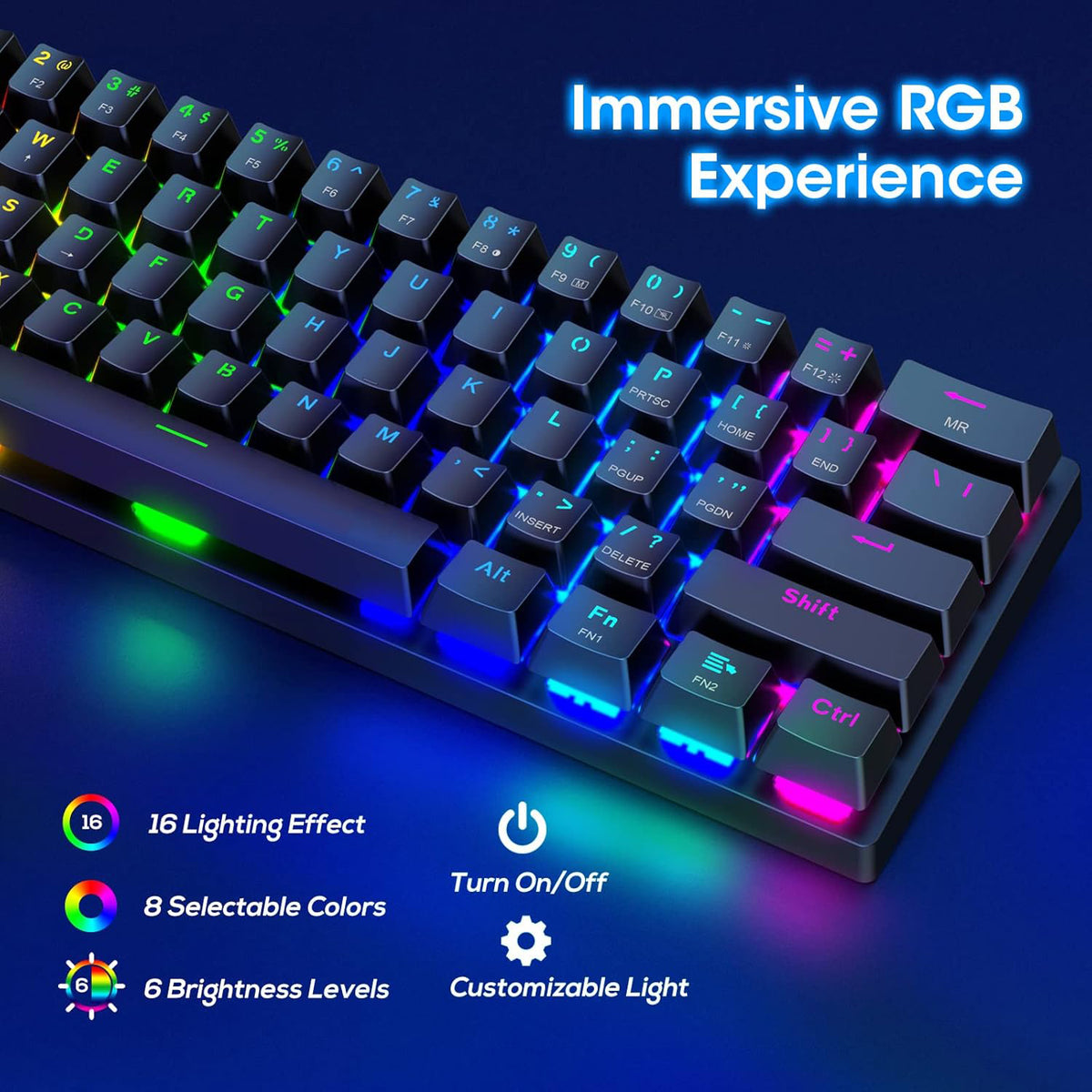 ET mechanisch toetsenbord met muis - 60% - QWERTY US