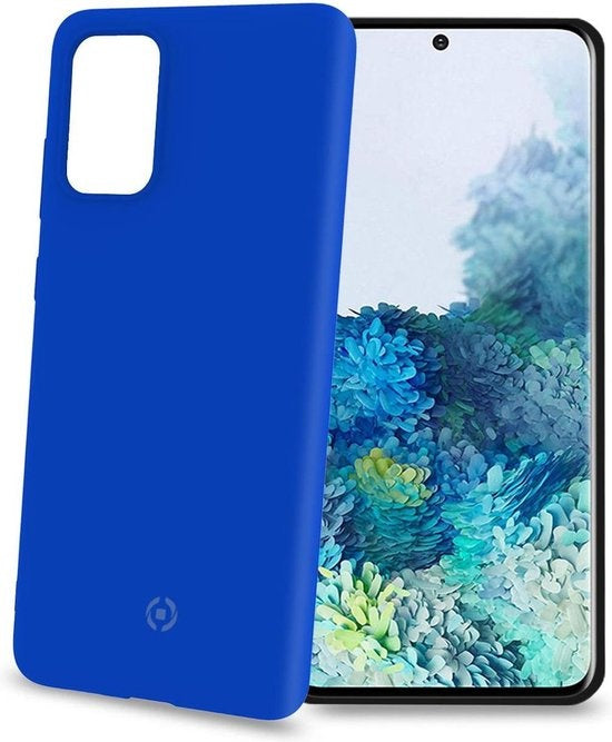 Celly Feeling Samsung S20 hoes- Siliconen buitenkant met antikras binnenkant - Blauw