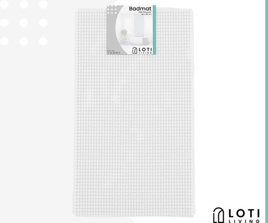 Loti Living Badmat Antislip – Douchemat – Badmat Badkamer – Vloermat - Chenille badmat - Wit - 50x80 cm