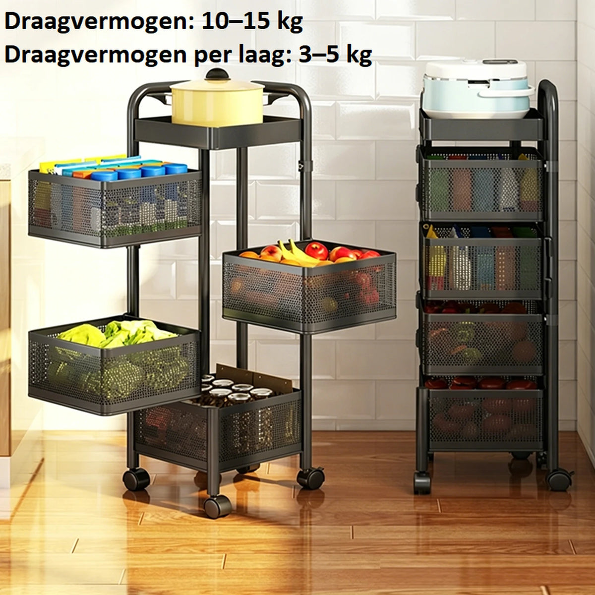 Maxcook MCWA253 Draaibaar Keukenrek - 6 Lagen