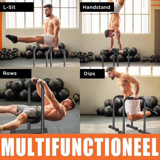DH FitLife Dip Bars | Dip Stang & Verstelbaar Dip-Station 80-90 cm | Parallettes voor Calisthenics en Krachttraining | Stabiel en Veilig | Indoor en Outdoor Fitnessapparatuur