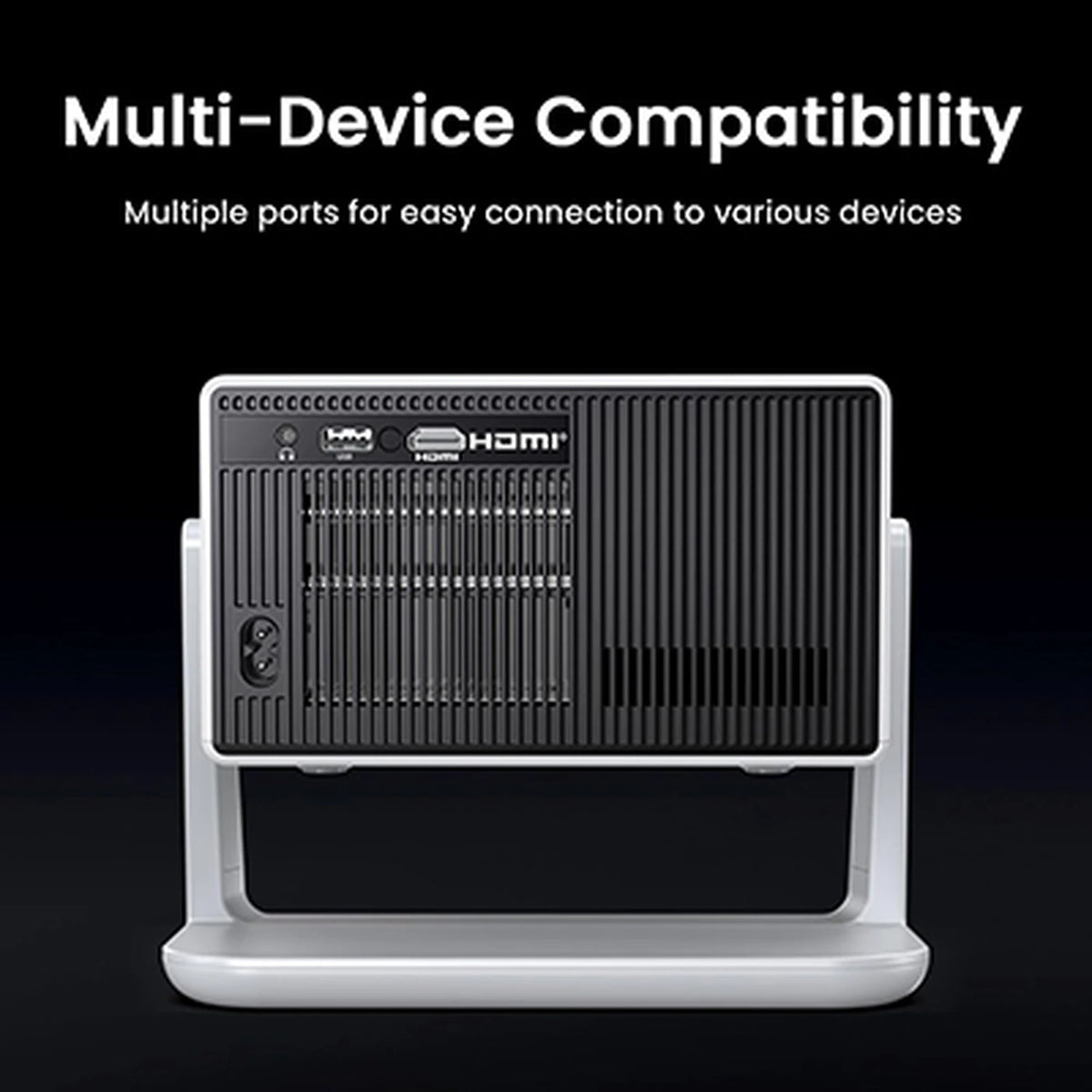 FunFlix Slimme Projector - WiFi 6 & Bluetooth 5.2 - Native 1080p met 4K Ondersteuning - Dolby Audio - 200 Inch Beeldscherm - Autofocus