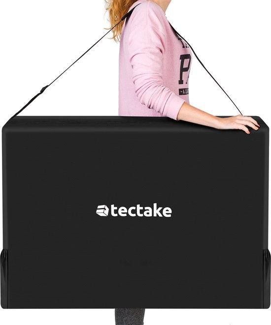 tectake® 3 Zones massagetafel - Behandeltafel incl. draagtas - 5 cm dikke vulling - Aluminium frame - 78 cm breed - 230kg draagvermogen - Incl. 15 hoofdsteundoekjes - Zwart