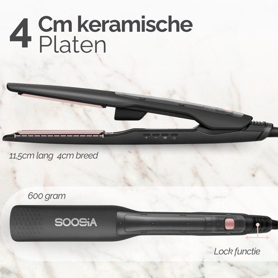 Soosia SteamStyler – Stoom Stijltang & Krultang – Stoomtechnologie – Instelbaar 100°C tot 230°C