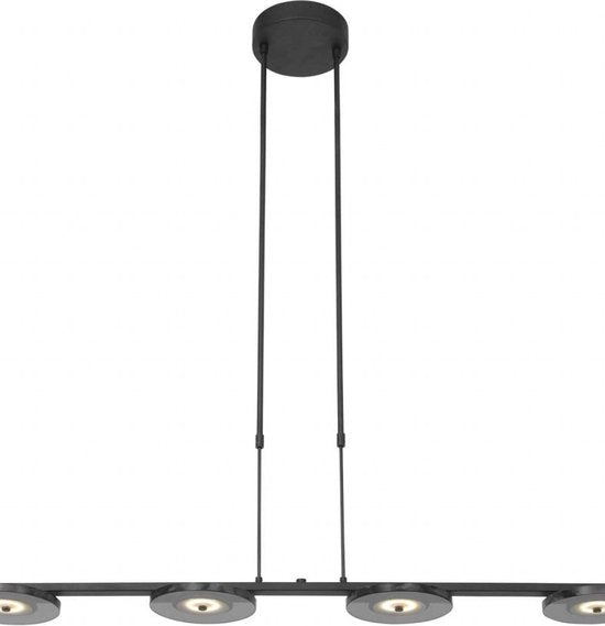 Steinhauer - hanglamp - Turound - zwart - glas metaal - design lamp - LED - 3512ZW